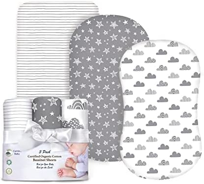 100% Organic Cotton Fitted Bassinet Sheets Perfectly Compatible by CambriaBaby