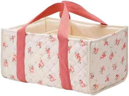 Floral Diaper Caddy Organizer, Cute Floral Nursery Storage Basket Gift by ALINUOYQ