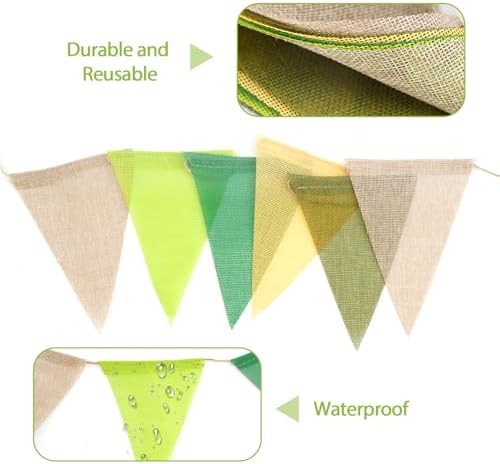 G2PLUS Pennant Banner Triangle Flag Bunting Garland Sage Green Flags 36PCS - Image 3