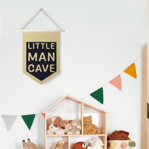 Qpenm Little Man Cave Hanging Wall Canvas Banner, Kids Room Hanging Pennant - Image 4
