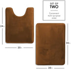 Clara Clark 2 Piece Bathroom Rugs, Velvet Memory Foam Bath Mat Set, Non-Slip - Image 2