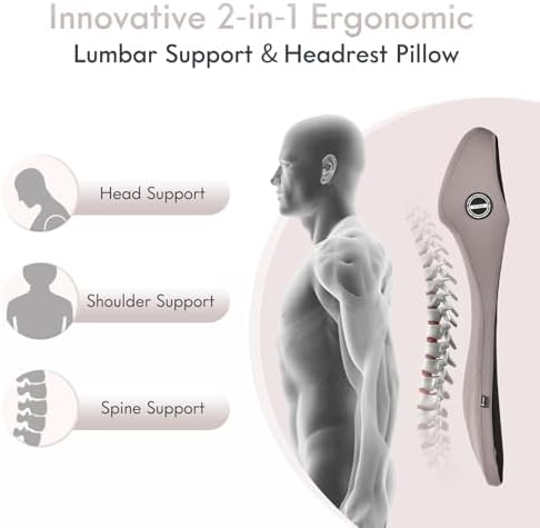 FLORICH 2-in-1 Memory Foam Car Seat Lumbar Support - Image 2