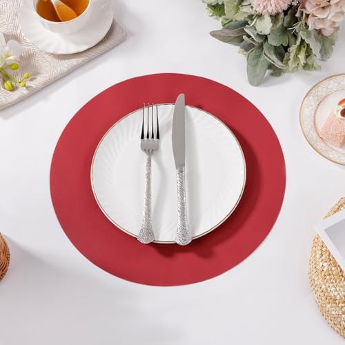SHACOS 100 pcs Christmas Disposable Round Paper Placemats 13 inch Colored Paper - Image 6