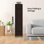 6 Panel Folding Room Divider, Woven Privacy Screen - Image 7
