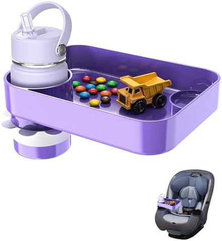 Car Seat Tray for Toddlers, Kids Travel Snack Tray for Road Trips Purple by Nexarion