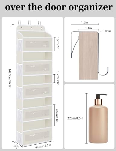 KYEVIS Over The Door Organizer, 5 Shelves Closet Door Hanging Organizer - Image 3