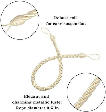 BEL AVENIR Curtain Tiebacks Ropes Tie-Backs, Handmade Holdbacks - Image 2