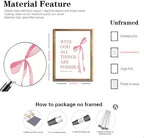 JBZDD Coquette Pink Bow Wall Art Decor Posters Set of 3, Inspirational Bible - Image 3