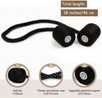 Hion Magnetic Curtain Tiebacks Black 2pcs, Curtain Tiebacks Buckles Holdbacks - Image 2