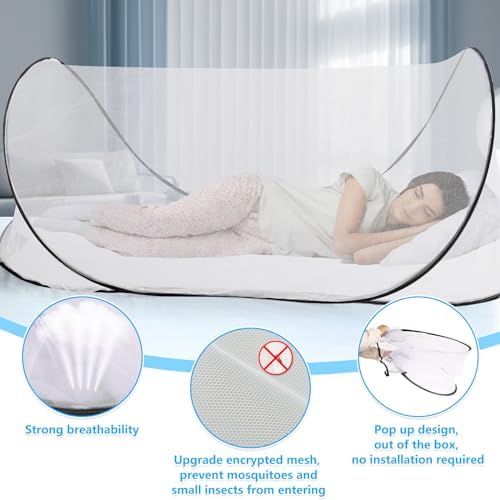 78 * 31 * 23 Inch Large Pop Up Mosquito Net, Portable Foldable Mesh Tent - Image 3
