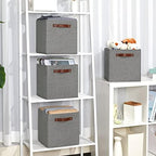 Temary 11 Inch Cube Storage Bins 4PCs Fabric Storage Cubes Storage Baskets - Image 5