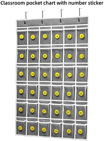 SAVERHO 36 Clear Pockets Classroom Pocket Chart - Image 4