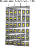 SAVERHO 36 Clear Pockets Classroom Pocket Chart - Image 4
