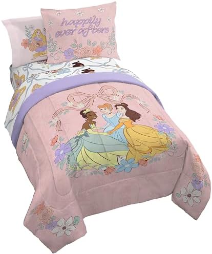 Disney Princess Twin Comforter Set 5 Piece Kids Bedding by JayFranco