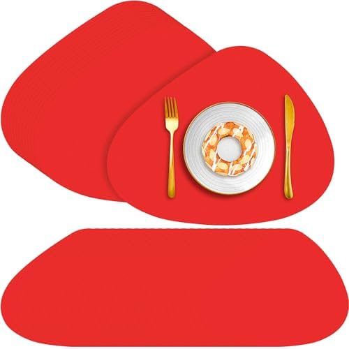 100 Pcs Disposable Paper Placemats Bulk 16.5"x13" Pebble Shape Place Mats by Gandeer