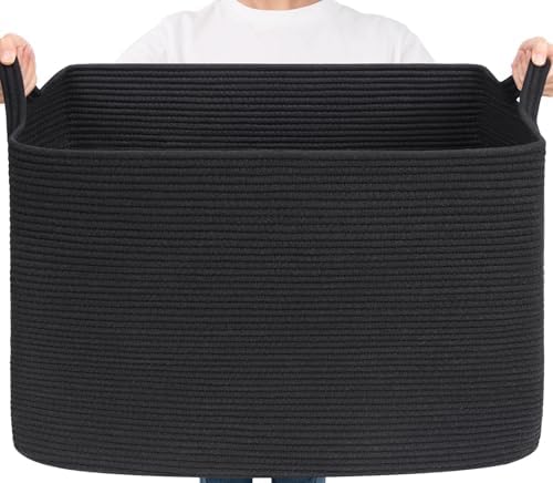 Goodpick 105L Extra Large Woven Rope Blanket Basket by Goodpick