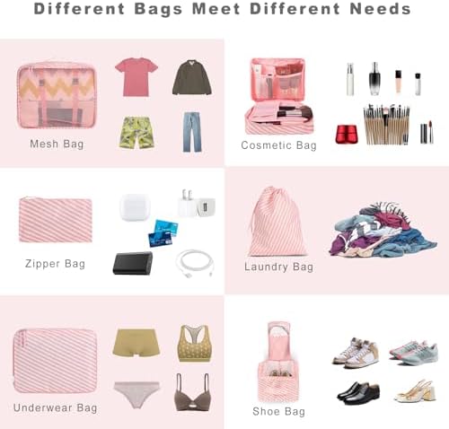 BAGAIL 8 Set Packing Cubes Luggage Packing Organizers - Image 5