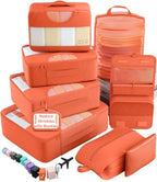 Veken 8 Set Packing Cubes for Travel Essentials, Suitcase Organizer Bags in 4 by Veken