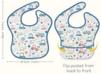 3 Pack Waterproof Baby Bibs for Eating, Mess Proof Feeding Bib - Image 5