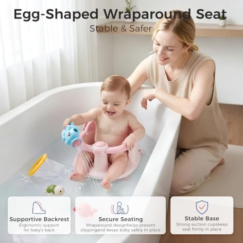 Baby Bath Seat for Babies 6 Months & Up, Temperature Alert Baby Bathtub Seat - Image 4