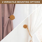 Leinuosen 2 Pack Boho Curtain Holdbacks Rattan Tiebacks - Image 5