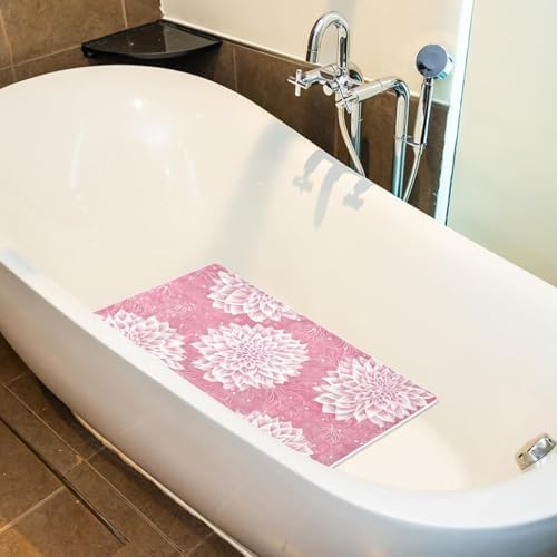 Shower Mat Non Slip 26.8 x 15.1 Inches, Abstract Floral Bathtub Mat Shower - Image 5