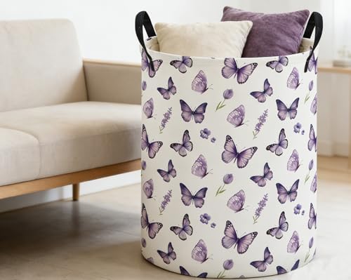 ESSME Kids Laundry Basket, Butterfly Hamper Collapsible Canvas Waterproof - Image 4