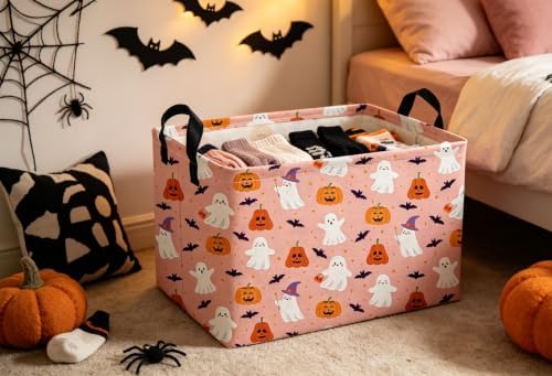 Rectangle Kids Baskets Hallowee Basket Pink Storage Bin Fish Box - Image 6