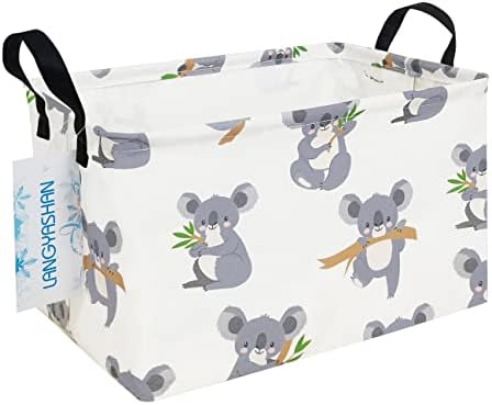 Rectangular Collapsible Gray Koala Storage Basket Nursery Toy Organizer by LANGYASHAN