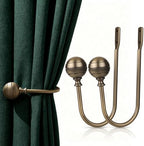 Large Curtain Holdbacks, Antique Brass by Gobutend