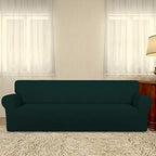 PureFit Stretch Couch Covers for Sofa 4 Seater Slipcovers Deep Teal - Image 2