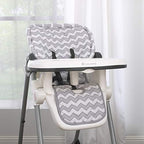 Soft Gray and White Chevron High Chair Pad | Easy to Install Replacement - Image 2