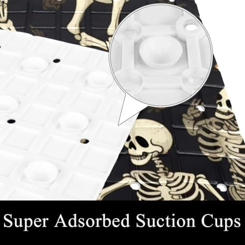 Bathtub Mat Non Slip 26.8x15.1In, Skeletons Dance Bath Mat - Image 3