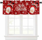 Vandarllin Red Merry Christmas Valance Curtains by VandarllinHomeKitchenDecor