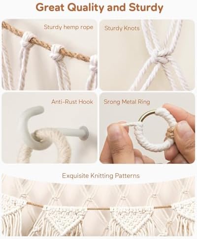 Boho Stuffed Animal Hammock, Falt Wall or Corner Hanging - Image 5
