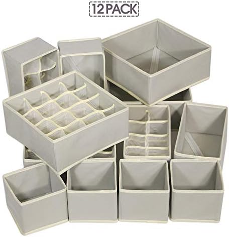 TENABORT 12 Pack Foldable Drawer Organizer Dividers Cloth Storage Box Closet - Image 6
