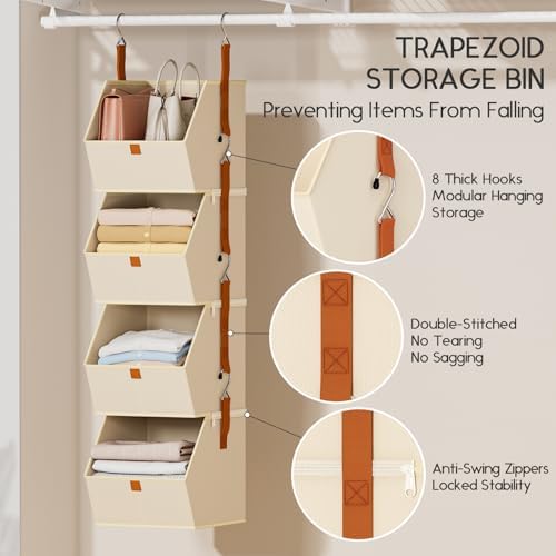Homsorout Hanging Closet Organizer 4 Tier - Image 2
