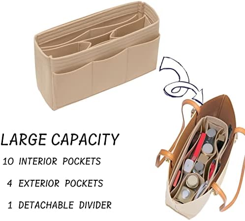 DailyPlus Purse Organizer Insert Felt Bag Organizer Handbag Organizer Insert - Image 5
