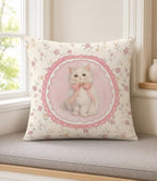 White Cat Pillow Cover 18x18 - Image 2