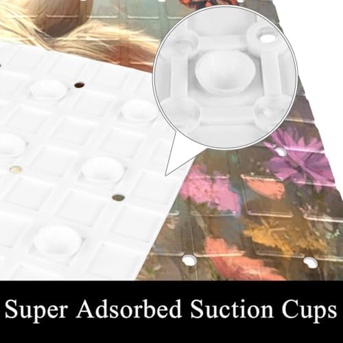 Shower Mat Non Slip, Highland Cow Butterfly Anti Slip Bath Mat - Image 3