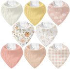 8 Pack Muslin Baby Bandana Bibs by CivaruaKids