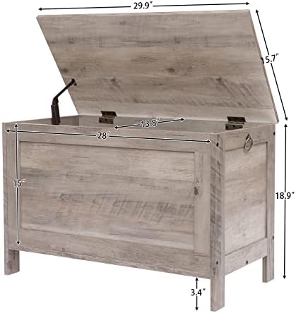 HOOBRO Toy Box, Retro Wooden Look Storage Chest - Image 6