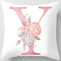 Pink Throw Pillow Covers Cute Alphabet Decorative Cushion Covers Square Letter by TillskuchThrowPillowCovers
