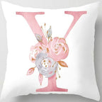Pink Throw Pillow Covers Cute Alphabet Decorative Cushion Covers Square Letter by TillskuchThrowPillowCovers