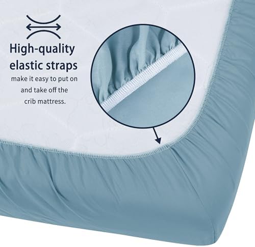 GUNTAIL Pack and Play Sheets Fitted, 2 Pack Pack n Play Sheets - Image 4