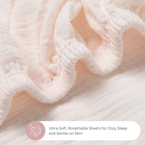 Muslin Bassinet Sheets for Baby Delight Beside Me, Chicco LullaGo, Delta - Image 6