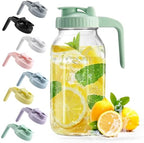Mason Jar with Pour Spout Lid V-shaped, 2 Quart Iced Tea Pitcher Double Leak by miradexic