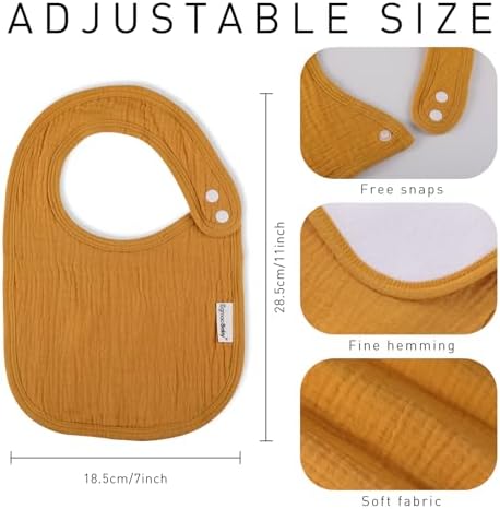 Muslin Baby Bibs for Drooling and Teething, Bibs for Boys Girls - Image 6