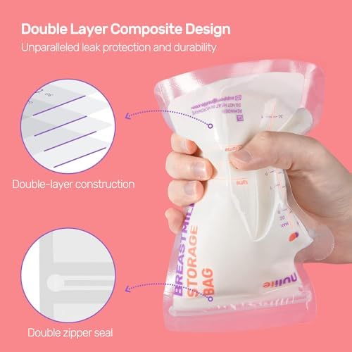 Nuliie 80 Pcs Breastmilk Storage Bags Freezer BPA-Free - Image 4