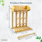 Bamboo Baby Bottle Drying Rack, Vertical Space Saving Kitchen Organizer - Image 4